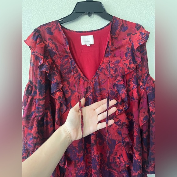 Cinq A Sept Livie Tiered Flowy Floral Mini Dress in Women’s Size 4 - Picture 5 of 15